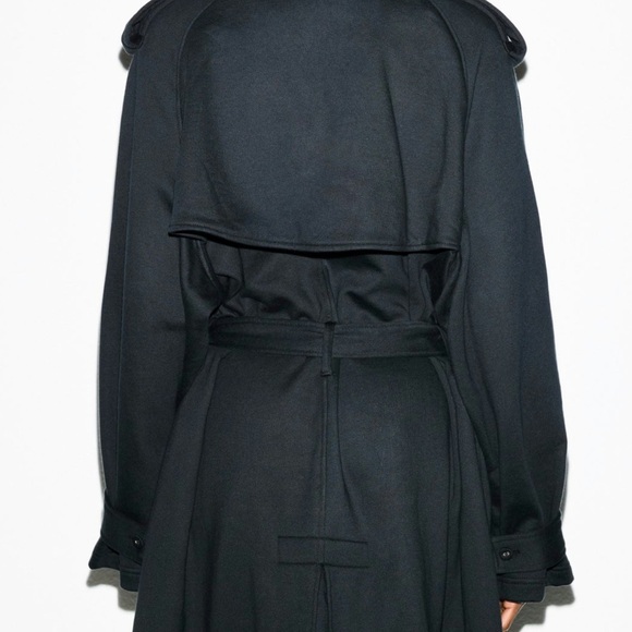 SKIMS Boyfriend Fleece Oversized Trench Coat Onyx Black Size 2X NWT - Picture 4 of 13